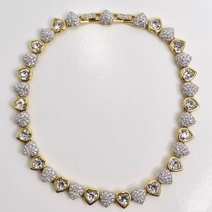 Swarovski Gold and Silver Heart Necklace